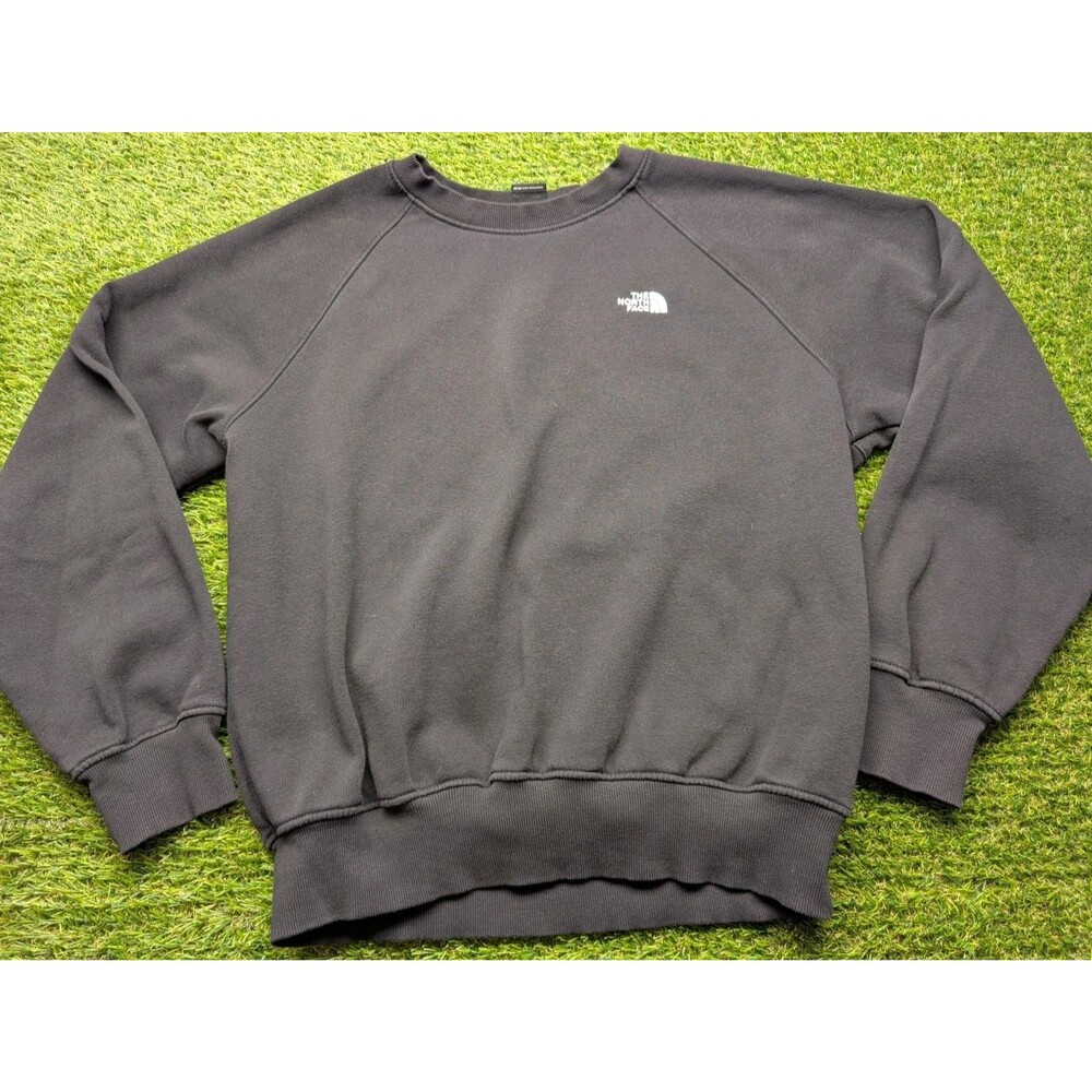 The North Face Men’s M Black Crewneck Sweatshirt Embroidered Logo Pullover